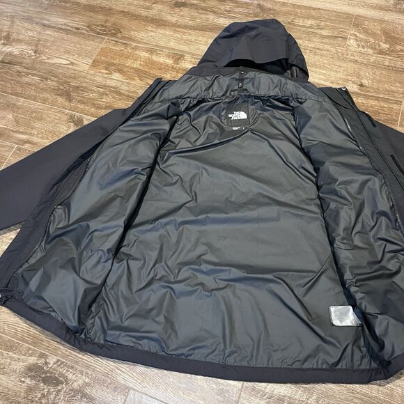 The North Face Dryvent Mono Mountain Jacket Mens Medium Black Hooded Outdoor - Picture 11 of 16